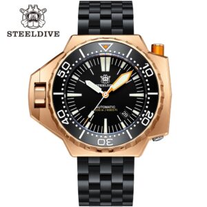 Reloj de buceo profesional STEELDIVE SD1969S de bronce de 1200 m